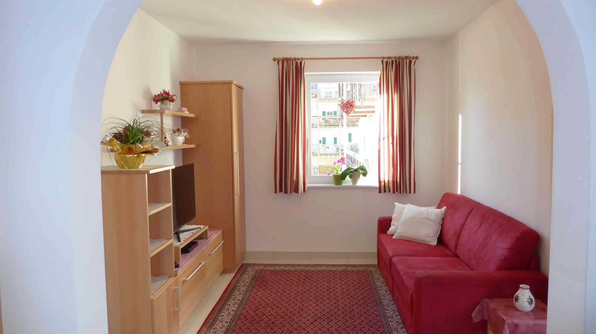 Living room with pull-out sofa in Alexander's apartment