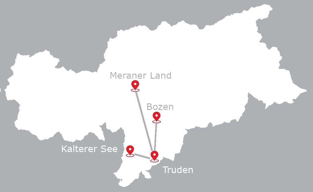 Distanz Kalterer See und Meraner Land