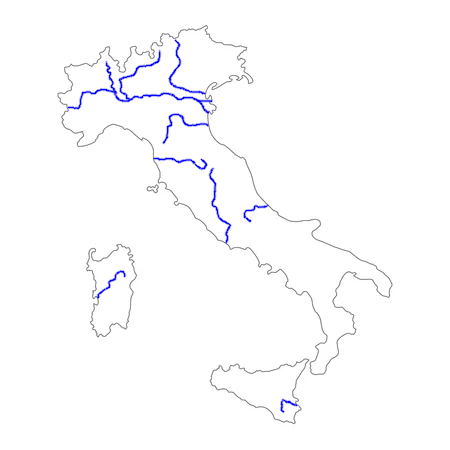 Karte der Flüsse in Südtirol