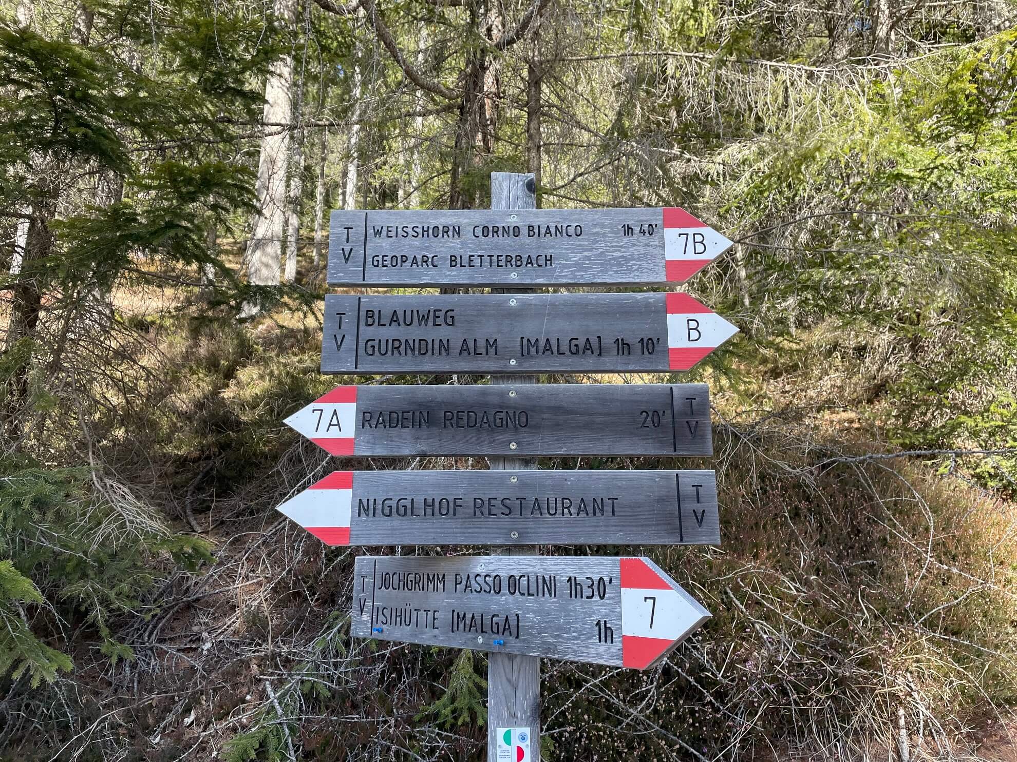 Beschilderung zur Hütte