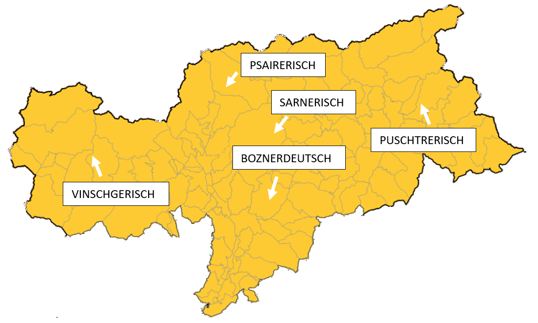Landkarte Sprachen Südtirol
