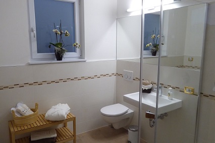 Bathroom with shower in Verena apartment